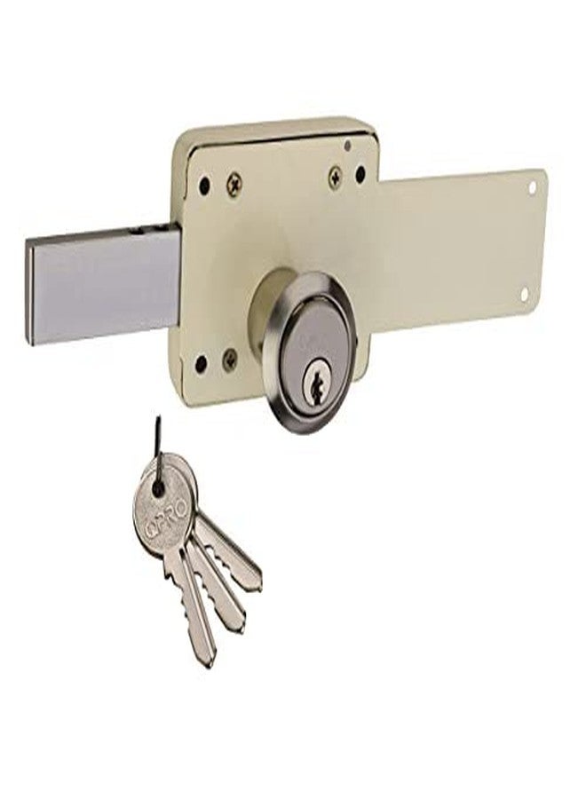 QPRO® Main Door Lock, Pin Cylindrical 6 Turn Interlock with 3 Keys/Interlock for Main Door/Door Lock (Ivory Finish, Pack of 1Pcs.) - Image 1